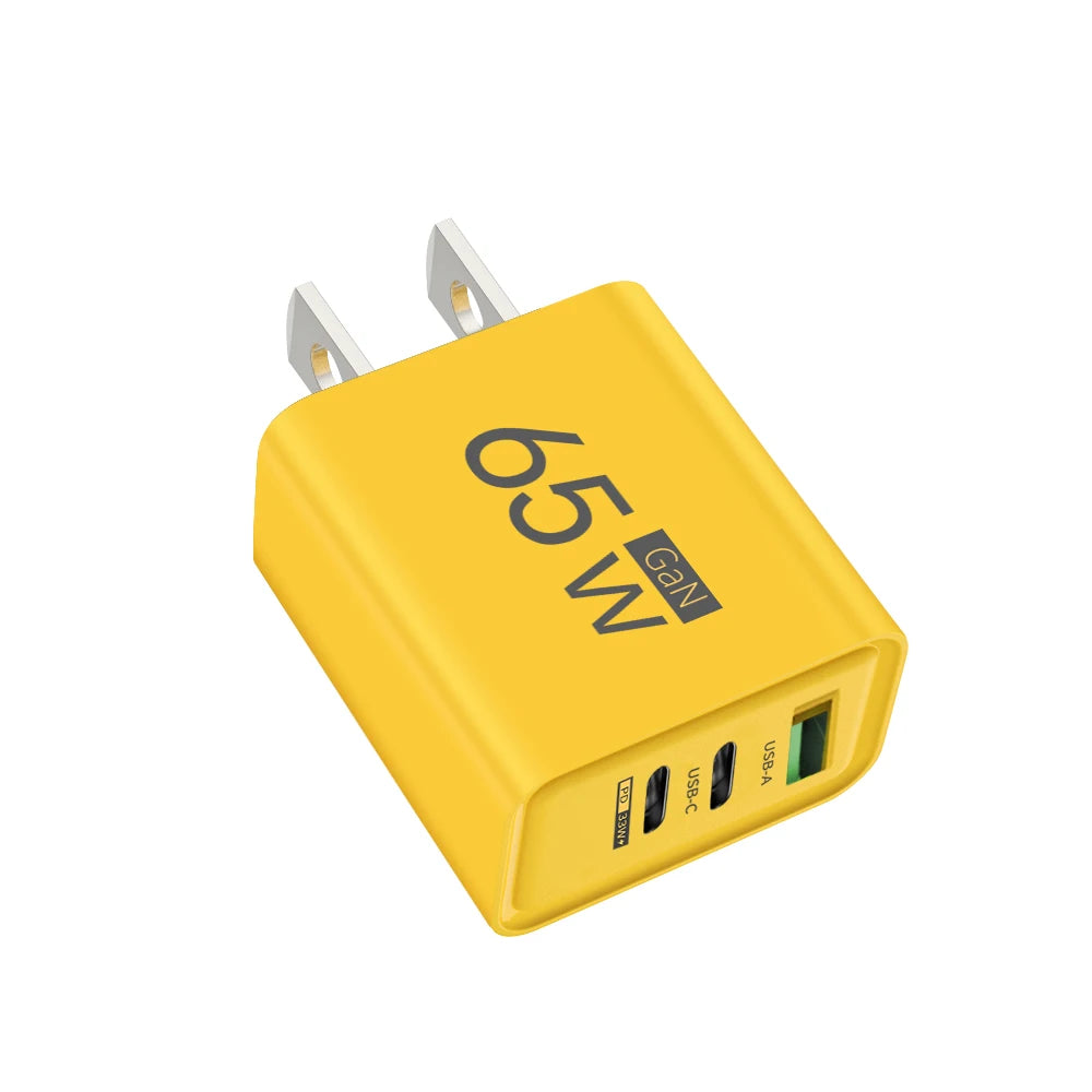 Gan 65W Fast Charger USB Type C PD QC3.0 Quick Charging Charger Mobile Phone Adapter for Iphone 15 16 Pro Xiaomi Samsung Huawei