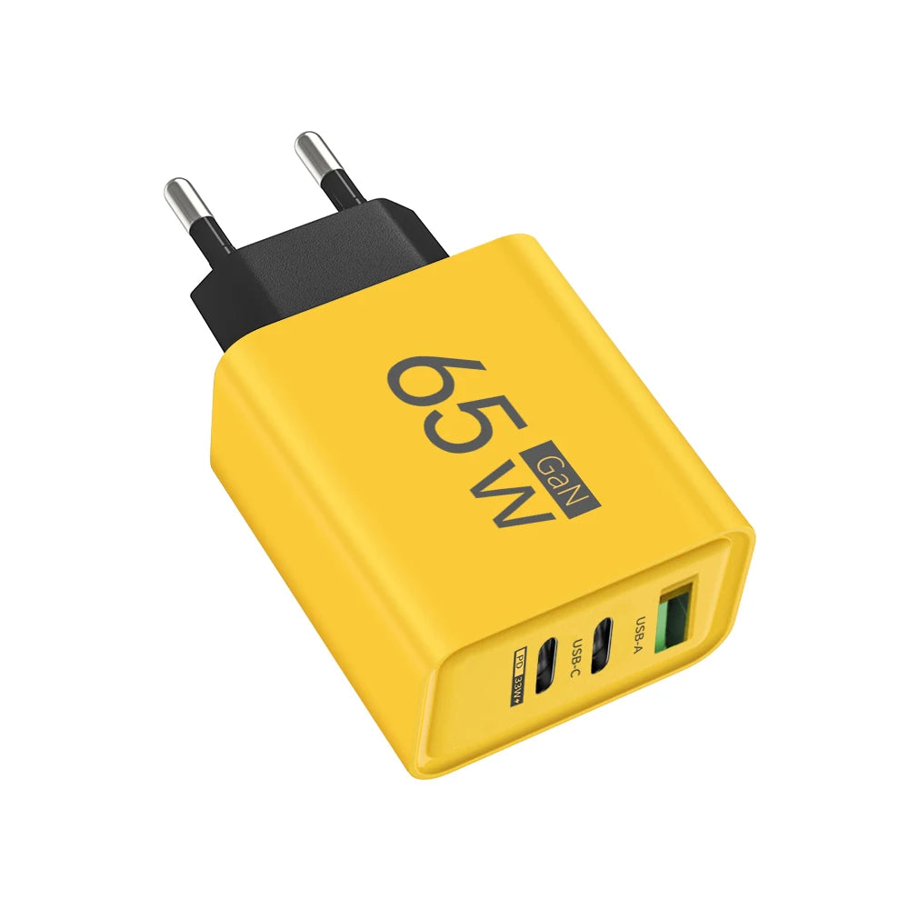 Gan 65W Fast Charger USB Type C PD QC3.0 Quick Charging Charger Mobile Phone Adapter for Iphone 15 16 Pro Xiaomi Samsung Huawei